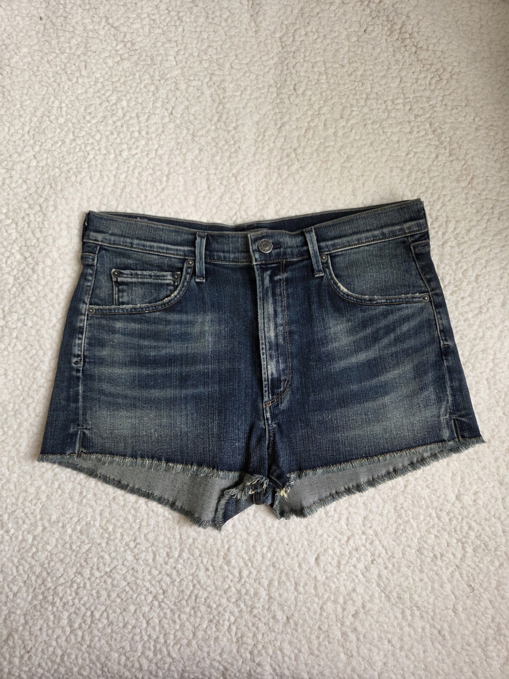 Agolde ANJA High Waist Denim Cutoff Shorts Stretch 30 NWT Distressed
